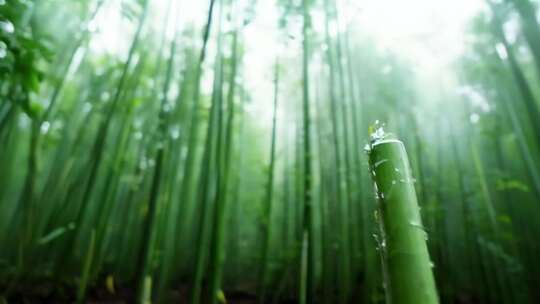 4k春日竹林雨后春笋