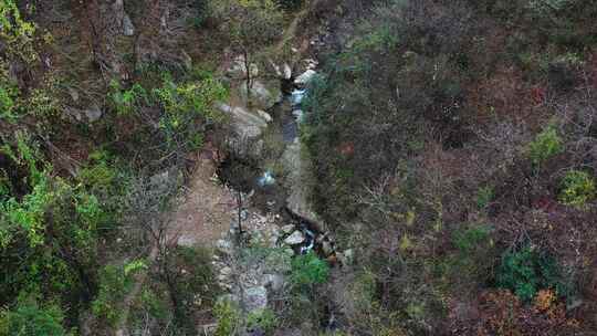 航拍秦岭秋天景色 秦岭 秋季