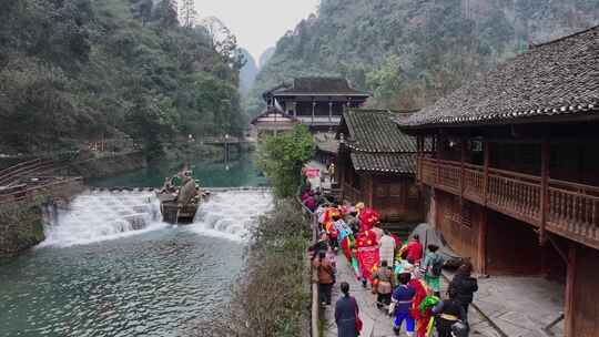 湖南湘西吉首德夯苗寨航拍