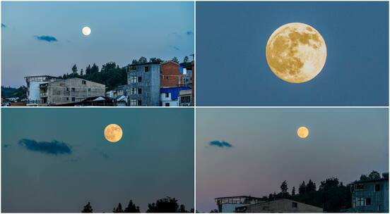 4K超级大月亮满月延时高清在线视频素材下载