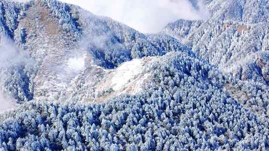 成都西岭雪山的阴阳界远望航拍