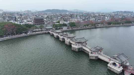 中国广东省潮州市广济桥视频素材模板下载