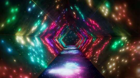 彩色光影隧道背景素材