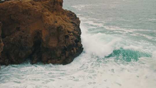 阿尔加维海岸，岩石，海浪，海