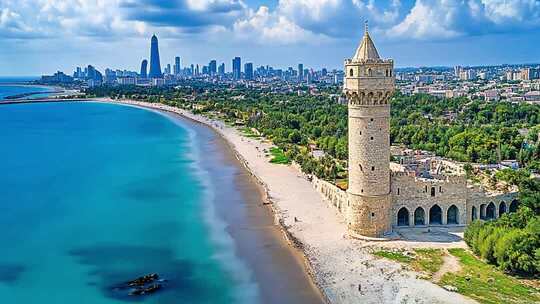 阿塞拜疆共和国 城市风光航拍