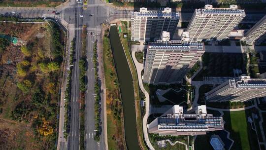 新建楼盘高层住宅居民小区航拍