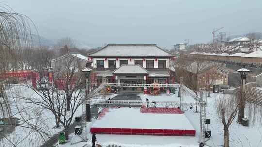 庆都山景区雪景航拍