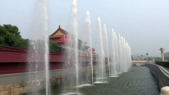 北京天安门前的喷泉