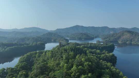 森林山水湖泊航拍青山绿水山川河流山峰风景