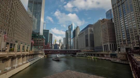 芝加哥河的延时视频