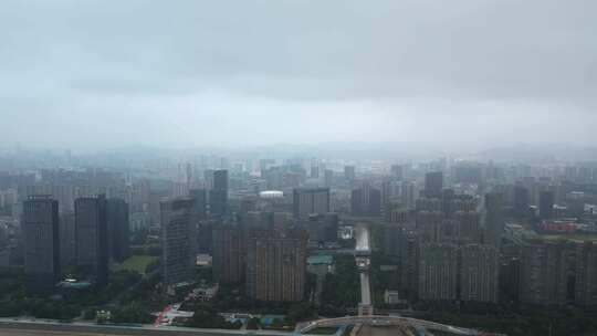 杭州滨江区阴天城市风景