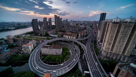 【4k原创】广州城市交通立交桥通透夜景