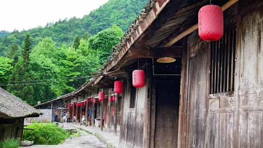 房屋民居民宿吊脚楼卯榫建筑