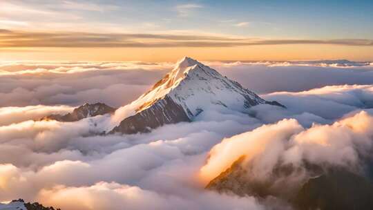 雪山云海壮丽全景