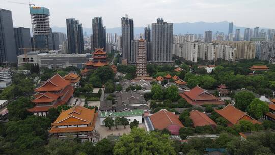 航拍福建福州西禅古寺