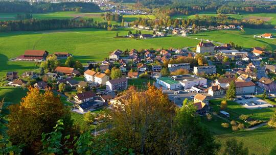 瑞士美丽的风景和传统的房屋