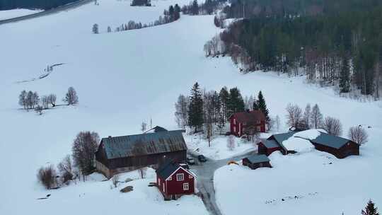 4K航拍北欧瑞典于默奥自然雪景