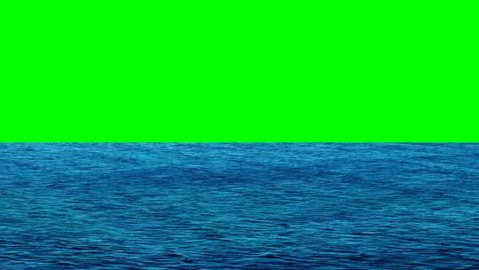 背景为绿色屏幕的海水