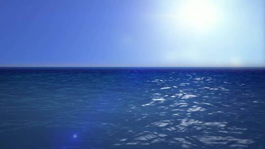 蓝天下的蔚蓝色大海视频素材模板下载