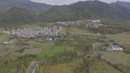 安徽黄卢村皖南秋色徽派建筑村落