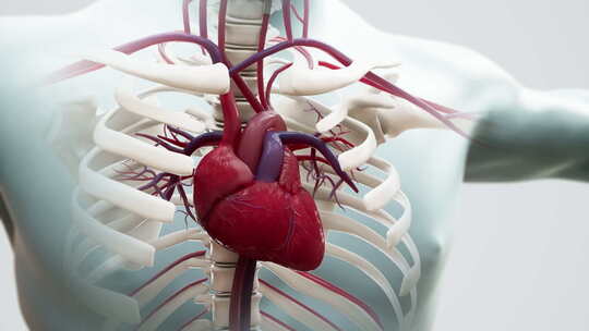 人类心脏跳动的X射线视图