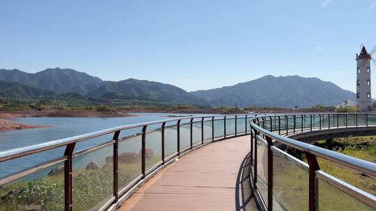 杭州千岛湖景区灯塔场景  4k