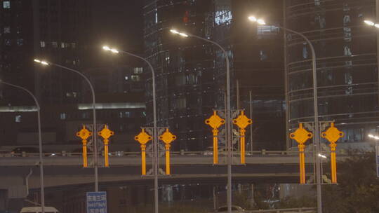 城市热闹街道 城市年味街景