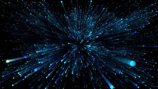 4k空间蓝色粒子线条扩散冲击视频素材