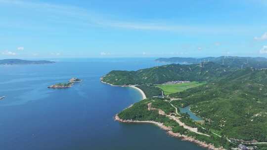 广东江门上川岛飞沙滩海岸线航拍