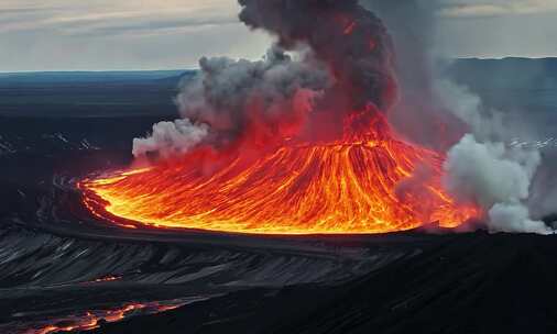 壮观的火山喷发景象