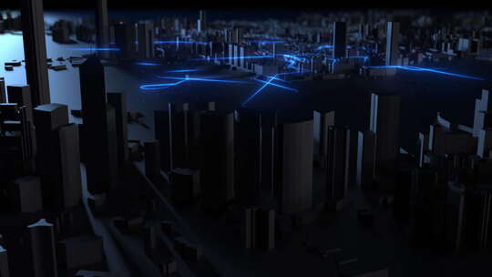 大数据的大城市，城市的动画