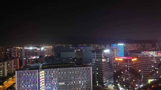 青海西宁海湖新区海湖广场西宁CBD夜景