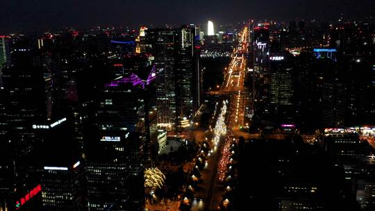 成都高新区夜景航拍素材