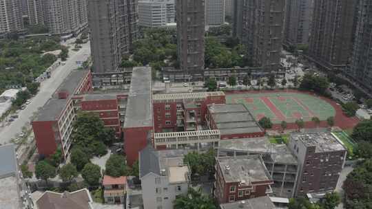 福建省福州市福清市百合小学校园风光航拍