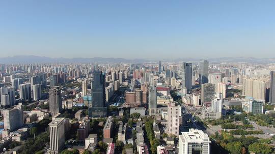 河北石家庄城市风光航拍