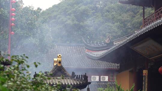 浙江普陀山普济寺禅院建筑4K实拍视频