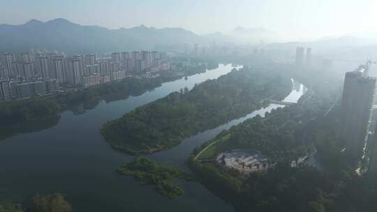 江西修水城市景观航拍视频素材模板下载