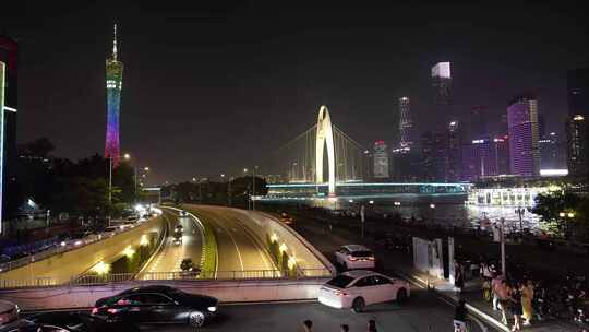 2023广州海珠猎德大桥珠江新城延时