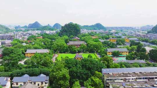 航拍桂林靖江王府独秀峰风景区