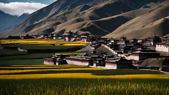 西藏 雪山 星空 草原视频素材模板下载