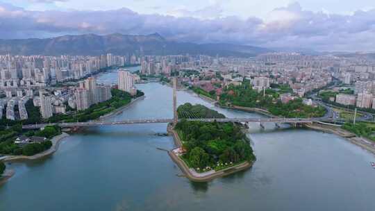 航拍福建福州城市风光