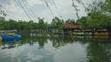 公园游船翠湖划船阴天儿童游玩3702高清在线视频素材下载
