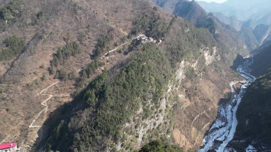 秦岭山川地貌环境自然风光4K航拍