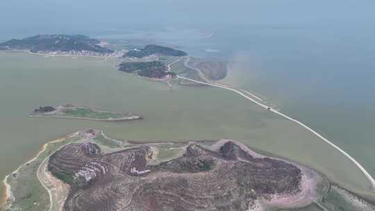 上饶市鄱阳县长山岛鄱阳湖湿地航拍自然风光