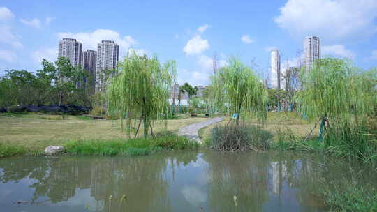 武汉洪山区巡司河活水公园风景