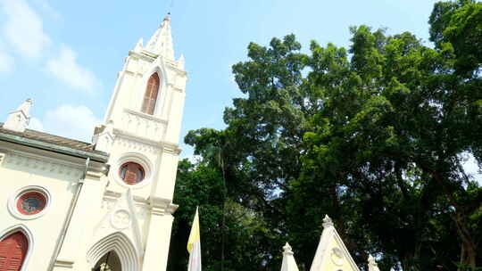 广州老街沙面大街历史景观欧式建筑