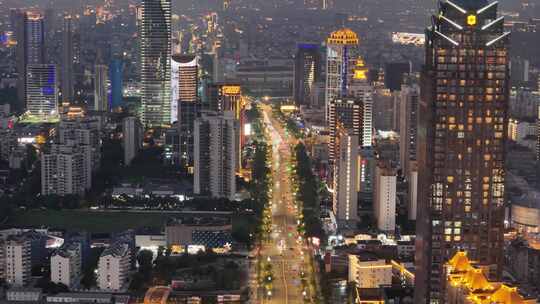 4K苏州狮山路夜景航拍