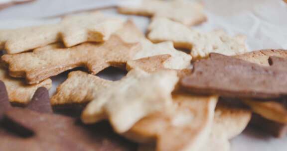 不同形状Cookie的特写视频