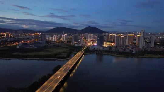 航拍厦门集美夜景