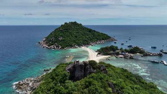 泰国南园岛热带海岛沙滩自然风光航拍视频素材模板下载